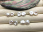 White Keshi Freshwater Pearl Pair — 10–11 mm