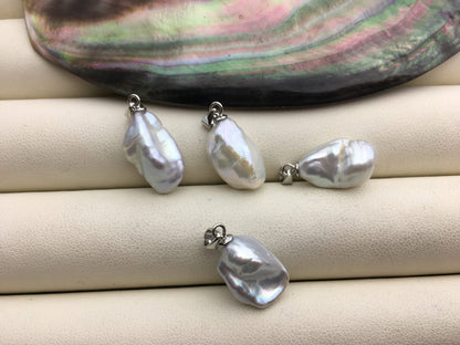 1pc AAA 10-11mm white long keshi pearl pendant necklace,S925 Sterling silver pendant,NC1-T29