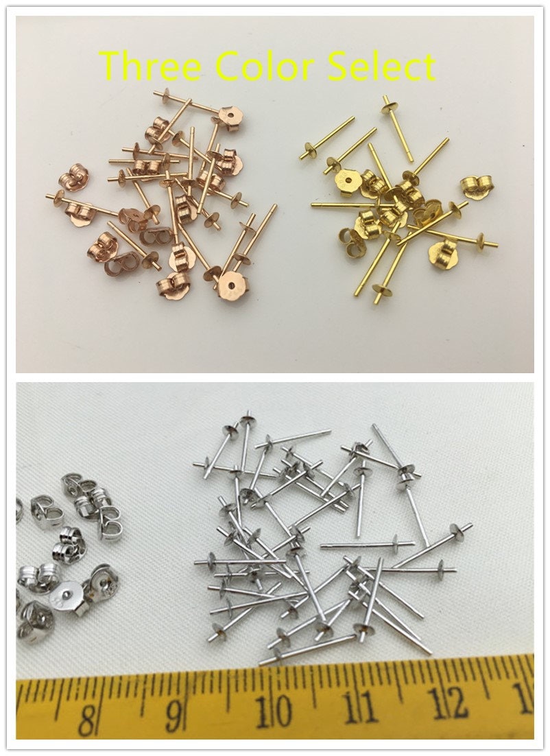 Quality Update! High quality sterling silver stud, s925 sterling silver stud, rose gold, yellow gold stud for earrings, ASL-ER-003
