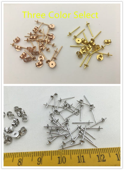 Quality Update! High quality sterling silver stud, s925 sterling silver stud, rose gold, yellow gold stud for earrings, ASL-ER-003