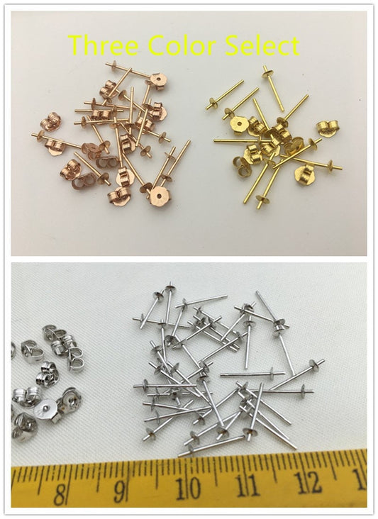 Quality Update! High quality sterling silver stud, s925 sterling silver stud, rose gold, yellow gold stud for earrings, ASL-ER-003