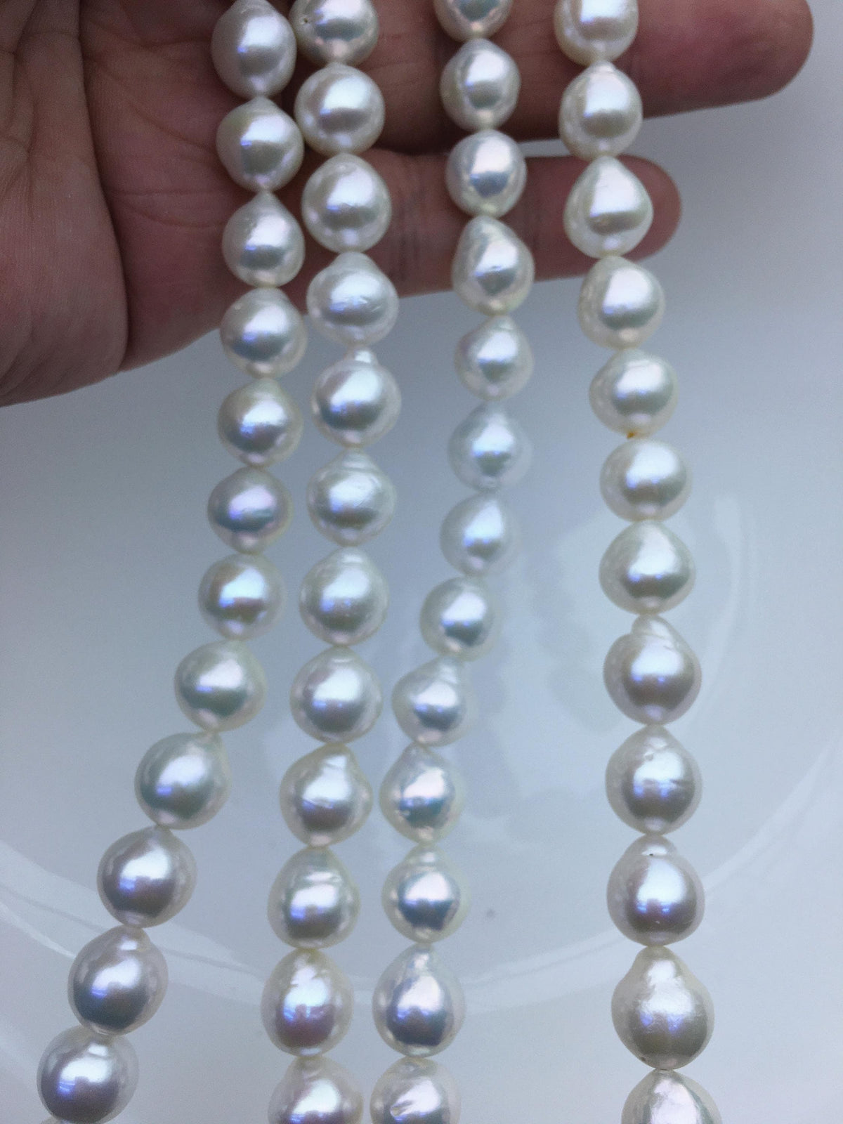 AA+ 9-11mm white short teardrop freshwater pearls, Christmas, for pearl necklace, LR10-T6