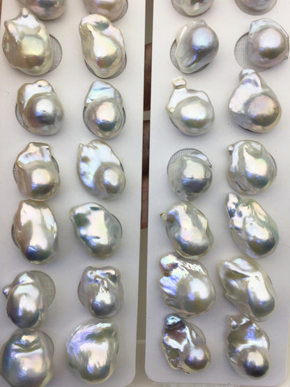 5 pairs AAA- 12-15mm White Flameball Pearl Pairs,no hole,Baroque Cultured Freshwater Pearl,flameball pearls,FL15-3A-13