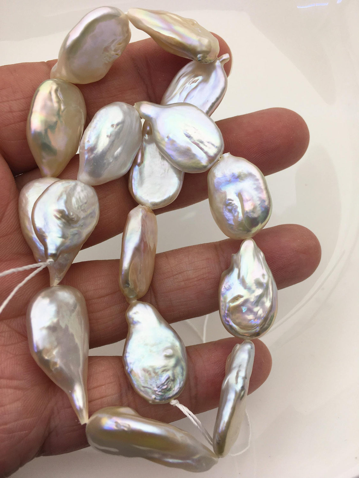 AA+ 14-17mm natural white overtone ellipse coin freshwater pearls,diy bead,flat block pearl bead,ZS-103-21