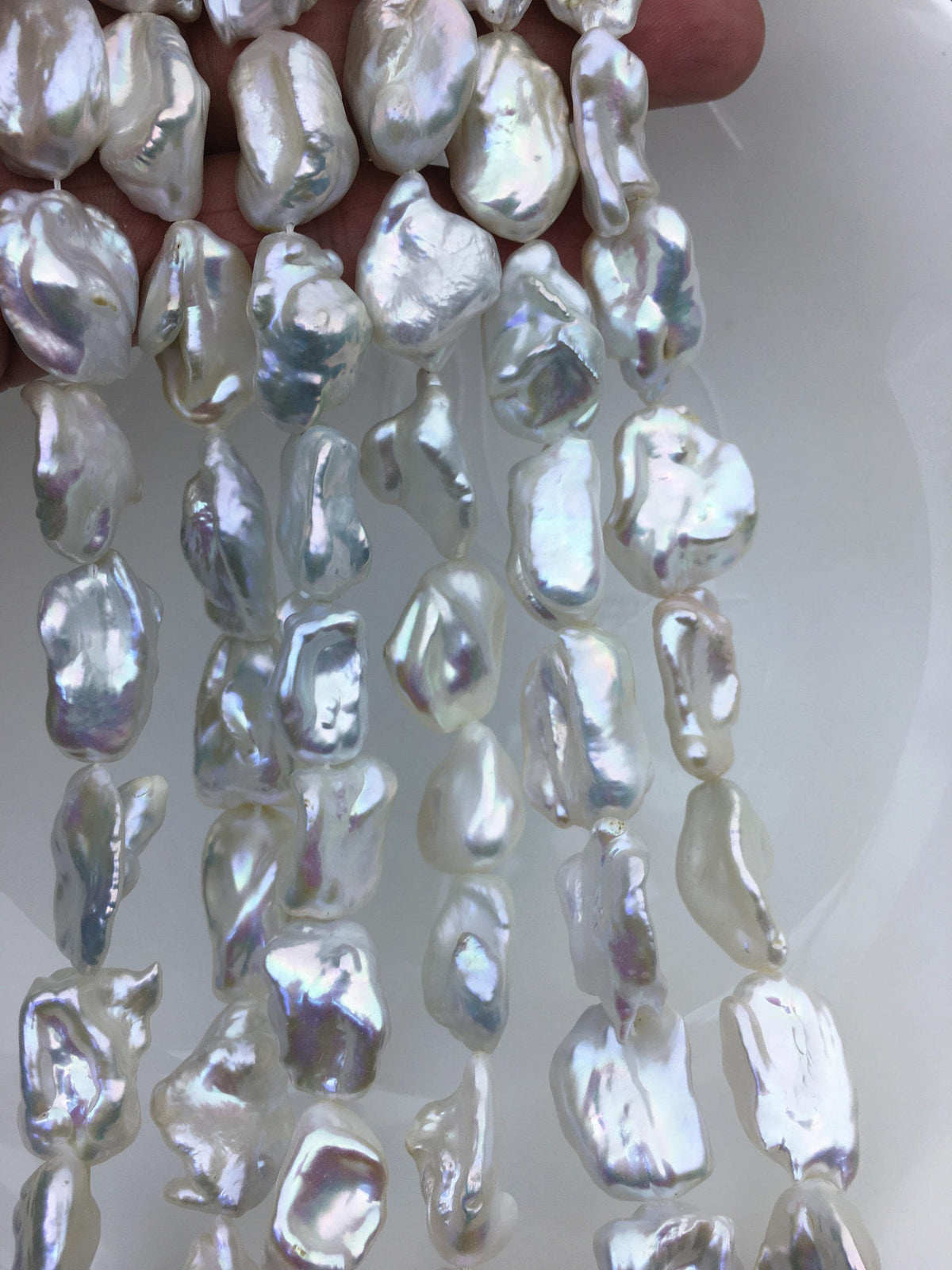 AA+ 14-16mm white twist long keshi Freshwater Pearl, DIY Loose Freshwater Pearl, wholesale price, china wholesale pearl, ZS-200-116