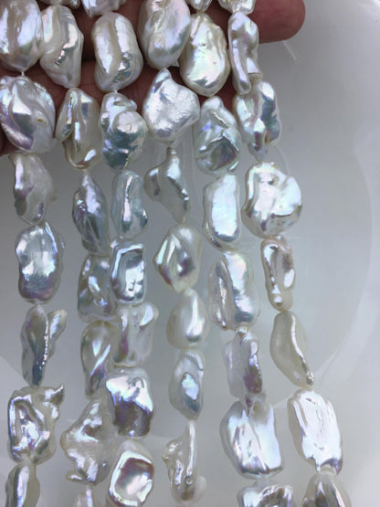 AA+ 14-16mm white twist long keshi Freshwater Pearl, DIY Loose Freshwater Pearl, wholesale price, china wholesale pearl, ZS-200-116