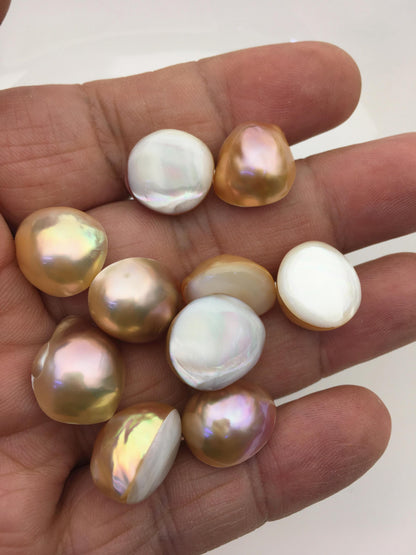 13pcs AAA 14-15mm natural color Baroque Teardrop Mabe Freshwater Pearls,no hole,MB-T33