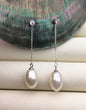 AAA 9mm White rice pearl cz stud earrings,zircon S925 Sterling Silver pearl earrings,pearl for women for girl,SE3-045