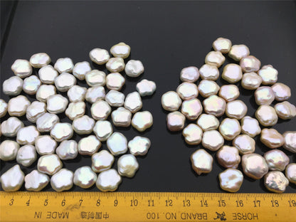 Rare!AAA 13-14mm Wite/Pink THICK Flower White Pearl, Freshwater pearl Butterfly, for your design, Cultured Pearls Maggie Designs, ZS-17-15
