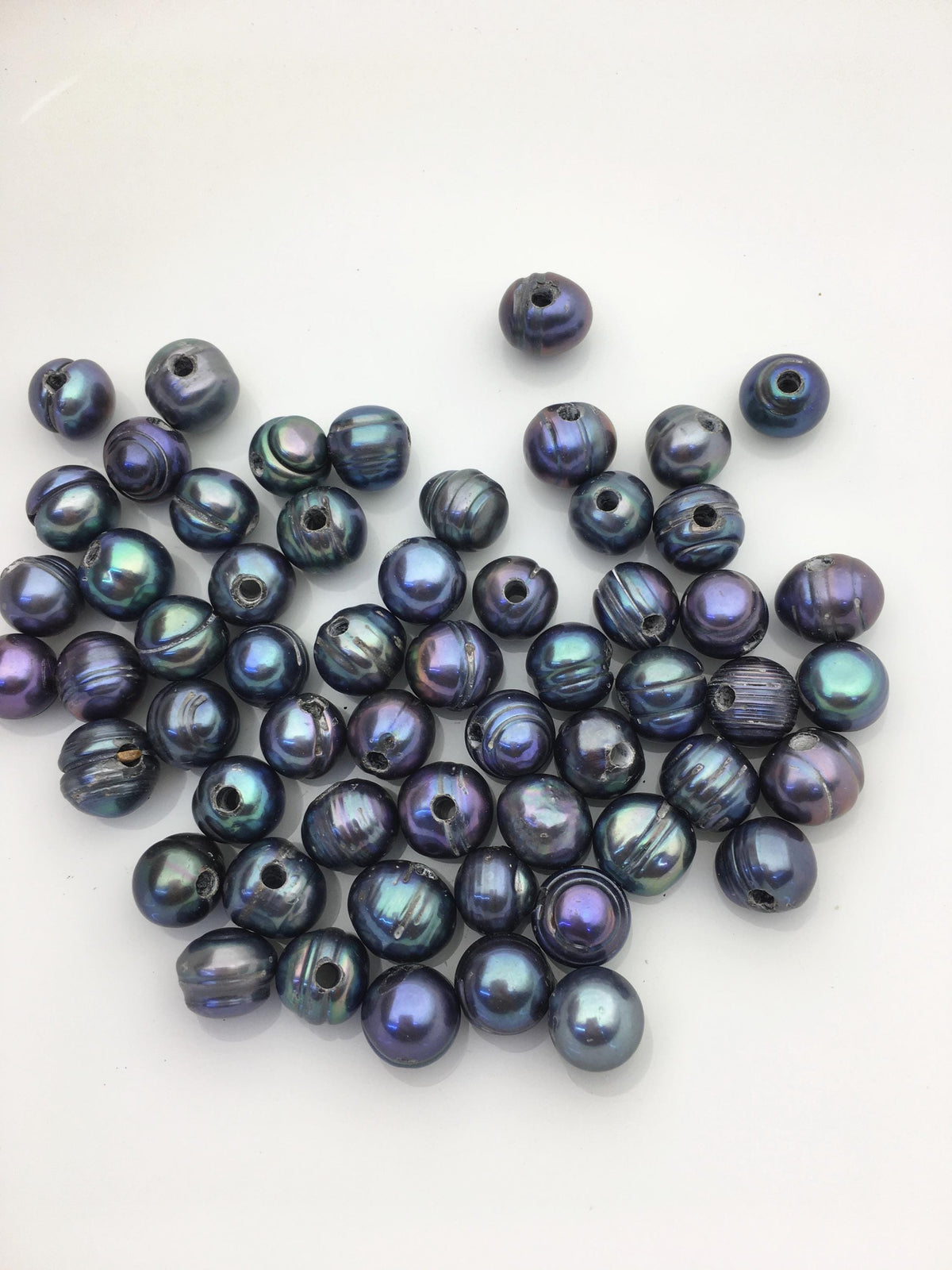 20pcs AA 9.2-10mm deep blue Potato loose pearl,2.2mm large hole,CR9-T2