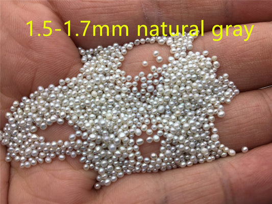 10pcs AAA 1.5-1.7mm natural gray near round freshwater seed pearls, 10pcs no hole, Cultured pearl, diy pearl beads, RP1-3A-15-3