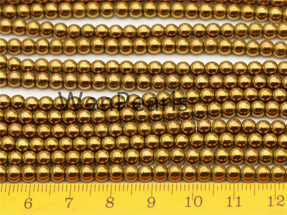 Hematite Brown 4mm Smooth Round,AAA, 105pcs,15.5 inches,G50-R4-004