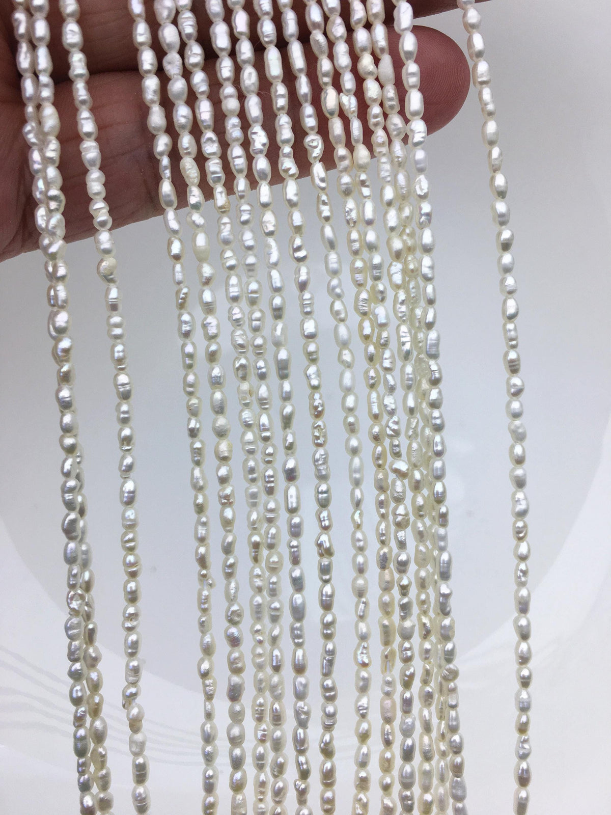 AA 2-2.2mm white tiny nugget seed pearls, irregular nugget freshwater pearl strand, cheap price, pearl factory china, LM2-2A-2