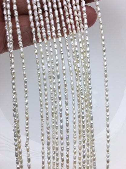 AA 2-2.2mm white tiny nugget seed pearls, irregular nugget freshwater pearl strand, cheap price, pearl factory china, LM2-2A-2