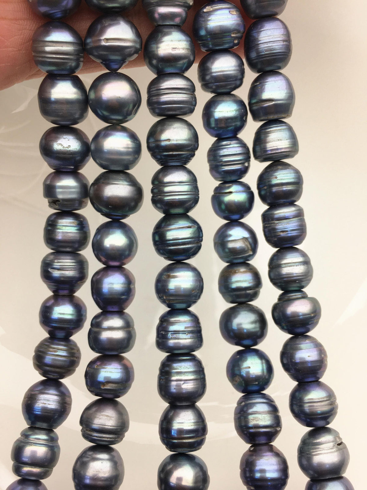 16.5'' AA 11.5-12.5mm blue black button freshwater pearls, Cultured pearl, diy pearl beads, gift for her, necklace, Christmas, SM12-T5