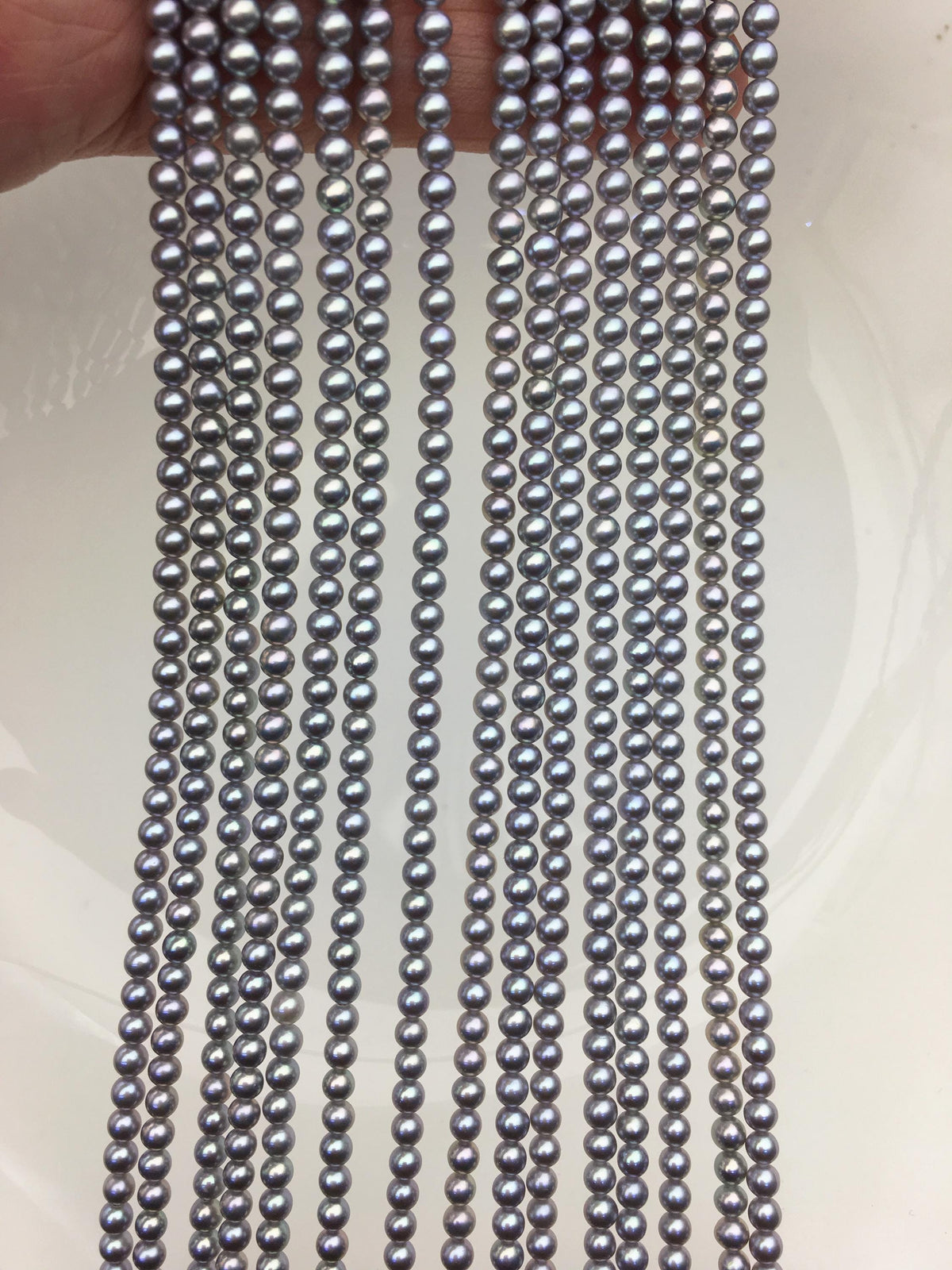 AAA 3-3.5mm Gray round freshwater pearls,RP3-T4