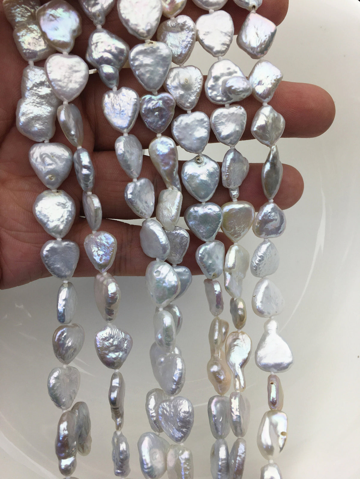 30‘’ 9-13mm AA+ white mix shape baroque freshwater pearl necklace,NPN1-T23