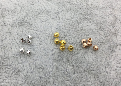 18k Real 2mm/2.3mm/2.8mm White/Yellow/Rose Gold Handmade Bali Style Faceted Round Beads, 18k Gold Beads. 18k Spacer Beads, ASG-PJ-002