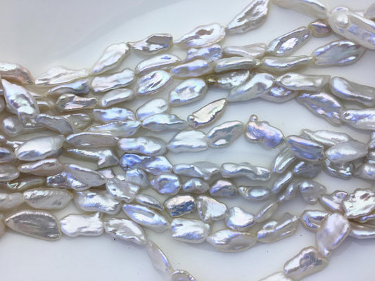 AAA 8-10mm white Keshi Biwa Pearl Necklace,ZS-200-120-20