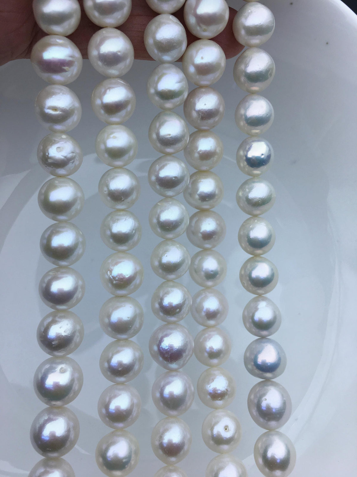 AA+ 11–13mm White Round Freshwater Pearl Beads | RP12-2A-4