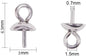 20pcs 3mmx6.5mm sterling silver Small Hole Cup Pearl Screw Eye Pin Bail Peg Pendants for Half Drilled Beads Jewelry Making, ASL-P-017