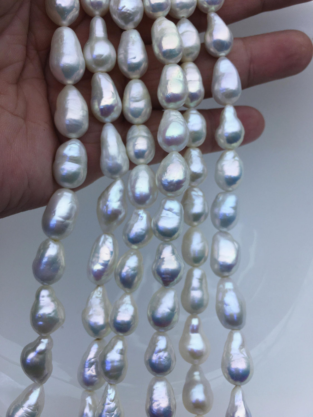 AA+ 9-11mm white long drop Edison Freshwater Pearl,ED12-2A-5-64