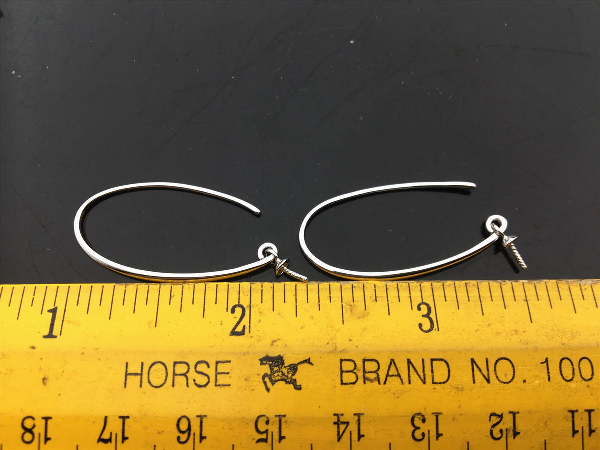 Big S925 Sterling Silver White/Yellow dangle hook earrings, for dangle earrings, DIY, wholesale, ASL-ER-018