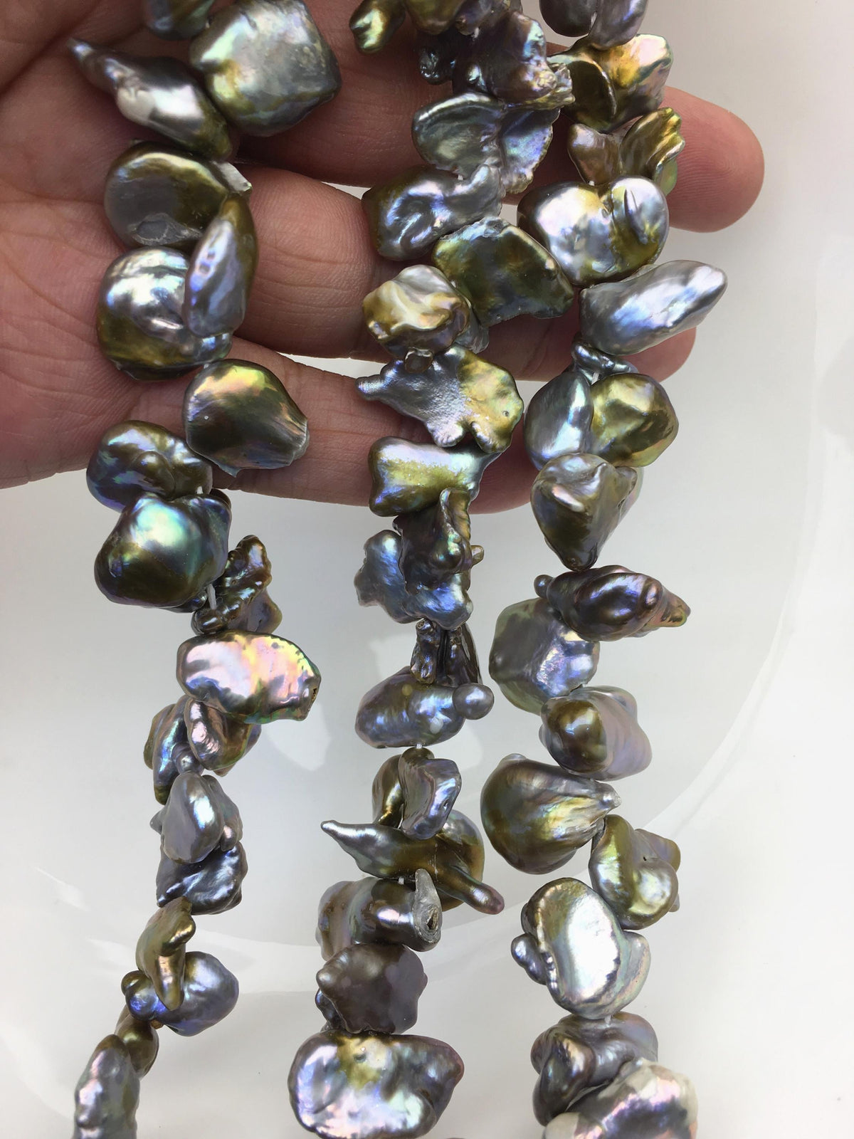 16'' AA 12-15mm Gray Bronze Keshi freshwater Loose Pearls,ZS-129-28