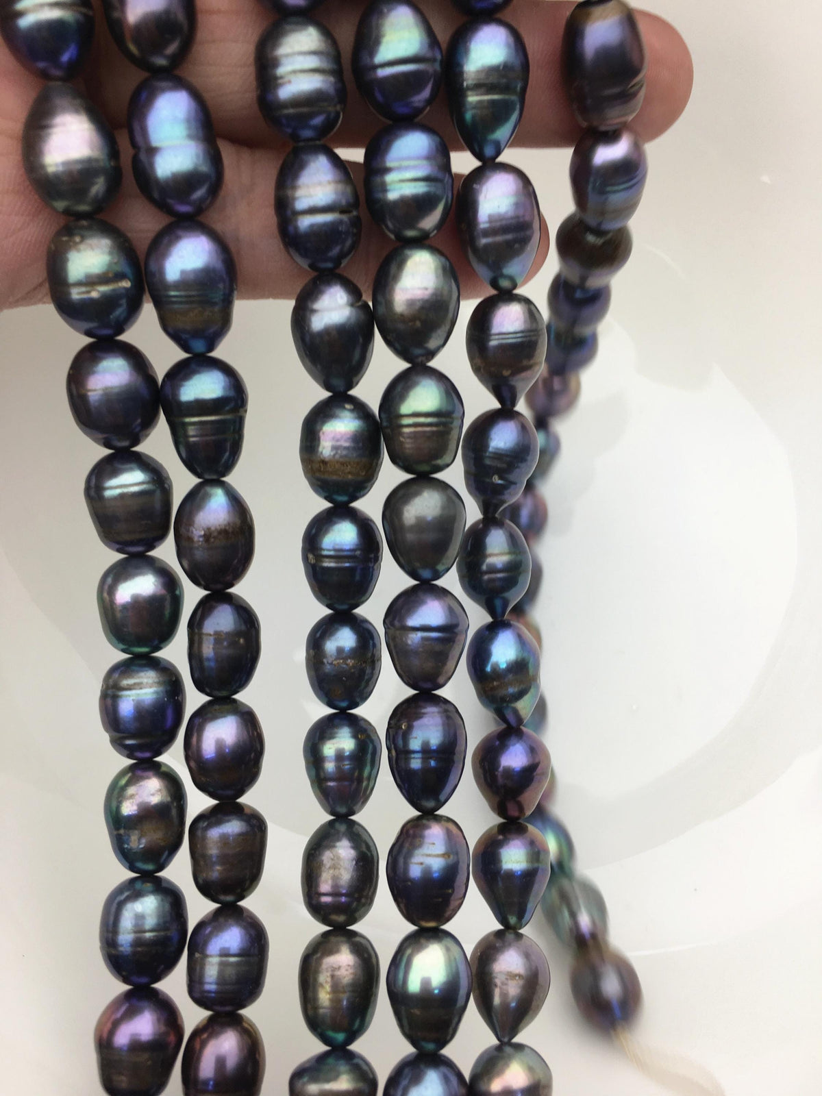 A+ 9.3-10.3mm tahitian like color big rice pearls,Cultured freshwater pearls beads,LR10-2A-20