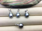1pc 8-10mm Long Tail Drop Tahitian Pearl Pendant, Sterling silver Pendant, natural color sea pearl, pearl necklace - NC1-024