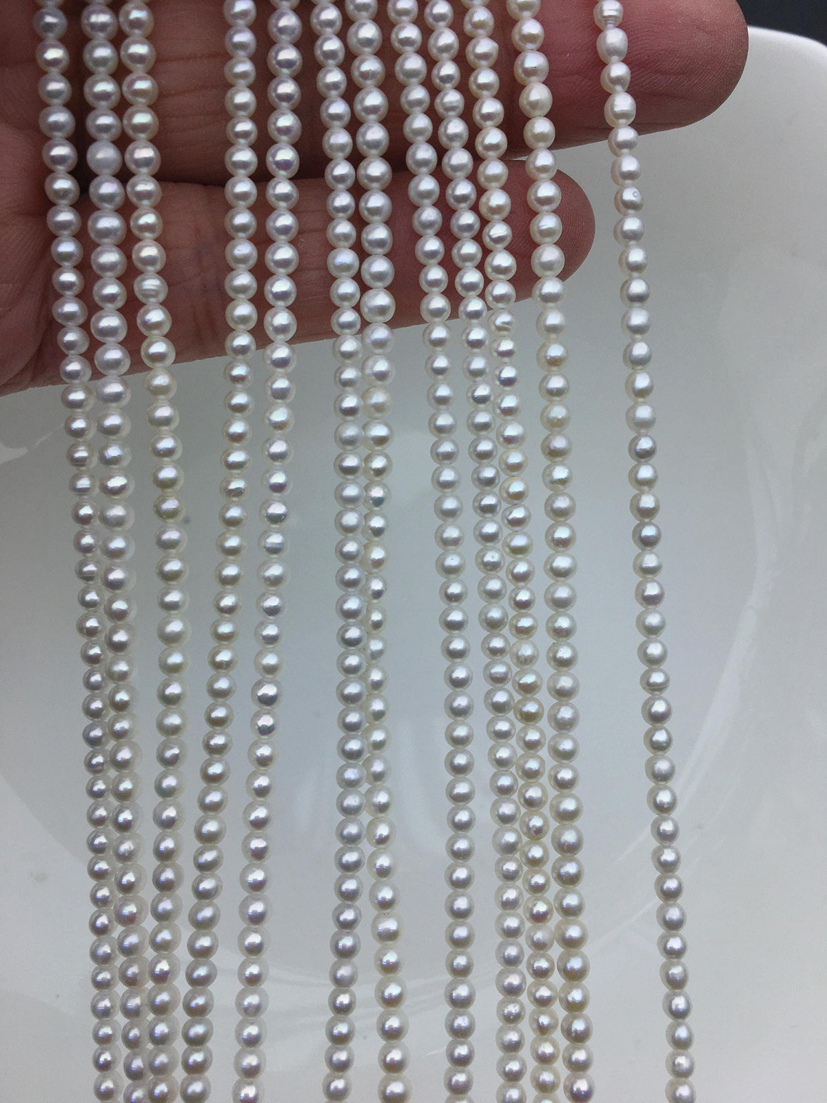 AA+ 3-3.5mm white near round freshwater pearls,CR3-2A-5
