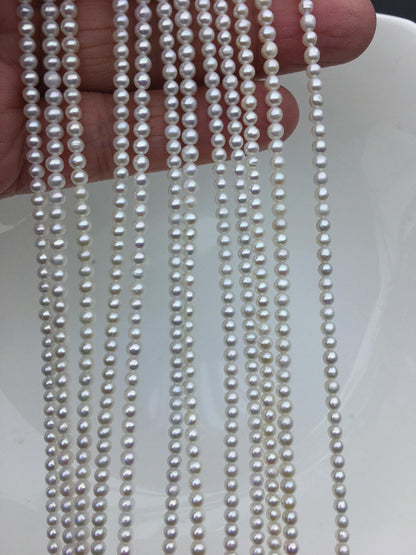 AA+ 3-3.5mm white near round freshwater pearls,CR3-2A-5
