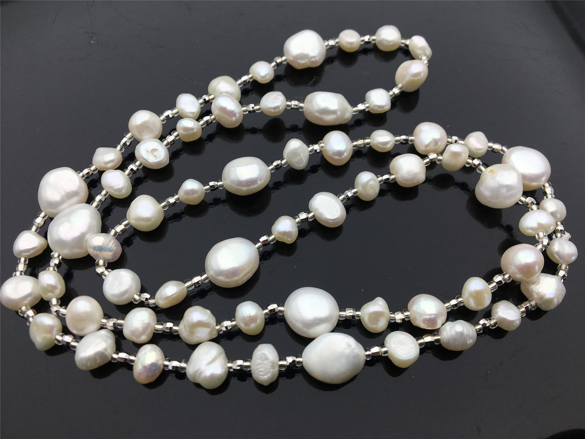 30 inches white nugget pearl Long Necklace,white Pearl necklace,NPN1-081