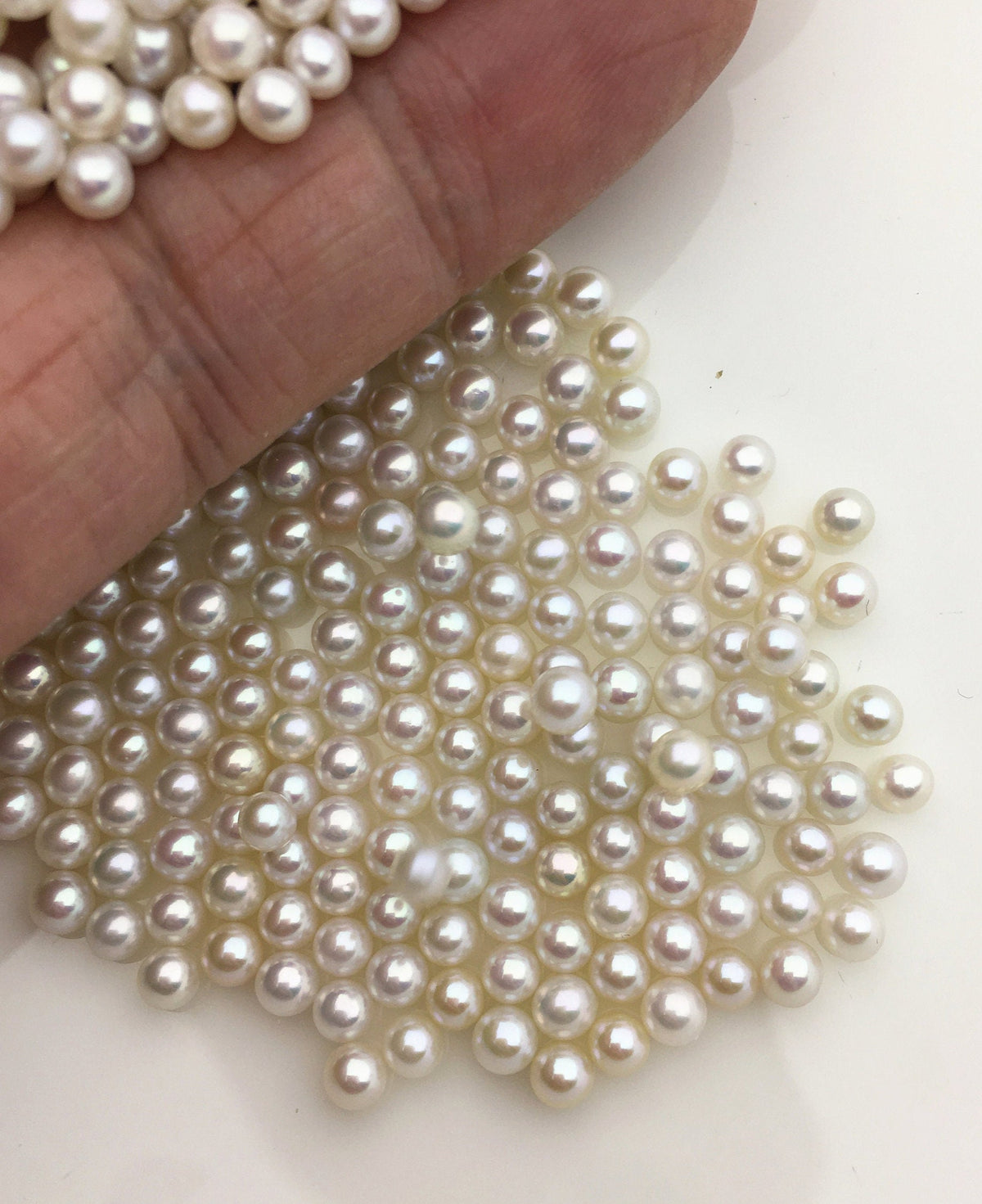 10pcs AAA 3.5-4mm white round seed freshwater pearls, half hole, through hole, Anniversary for earrings, for pearl ring, RP3-3A-2