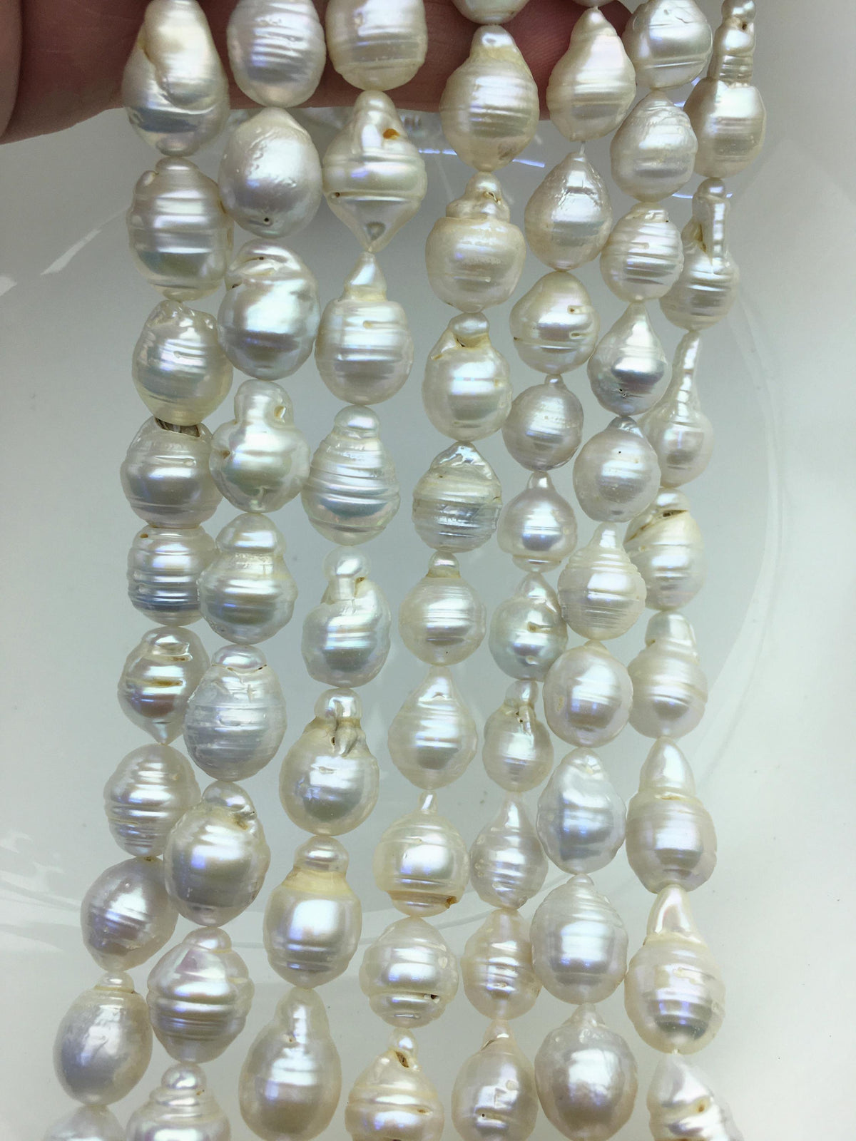 15.5'' AA 10-12mm white flame ball pearl,FL15-2A-5-78