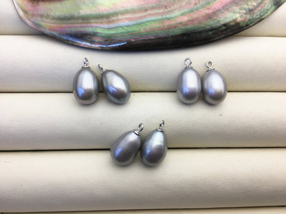 AAA 9mm Gray long rice pearl dangle earrings,S925 Sterling Silver pearl earrings,pearl for women,SE3-T25