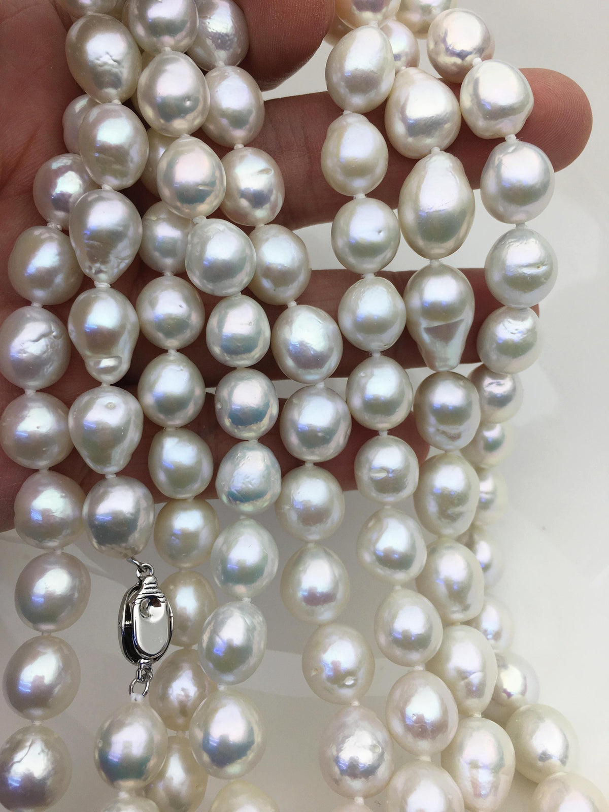 17'' AA+ 10-12mm white baroque drop edison freshwater Pearl necklace,genuine Natural Pearl Necklace,NPN1-T30-1