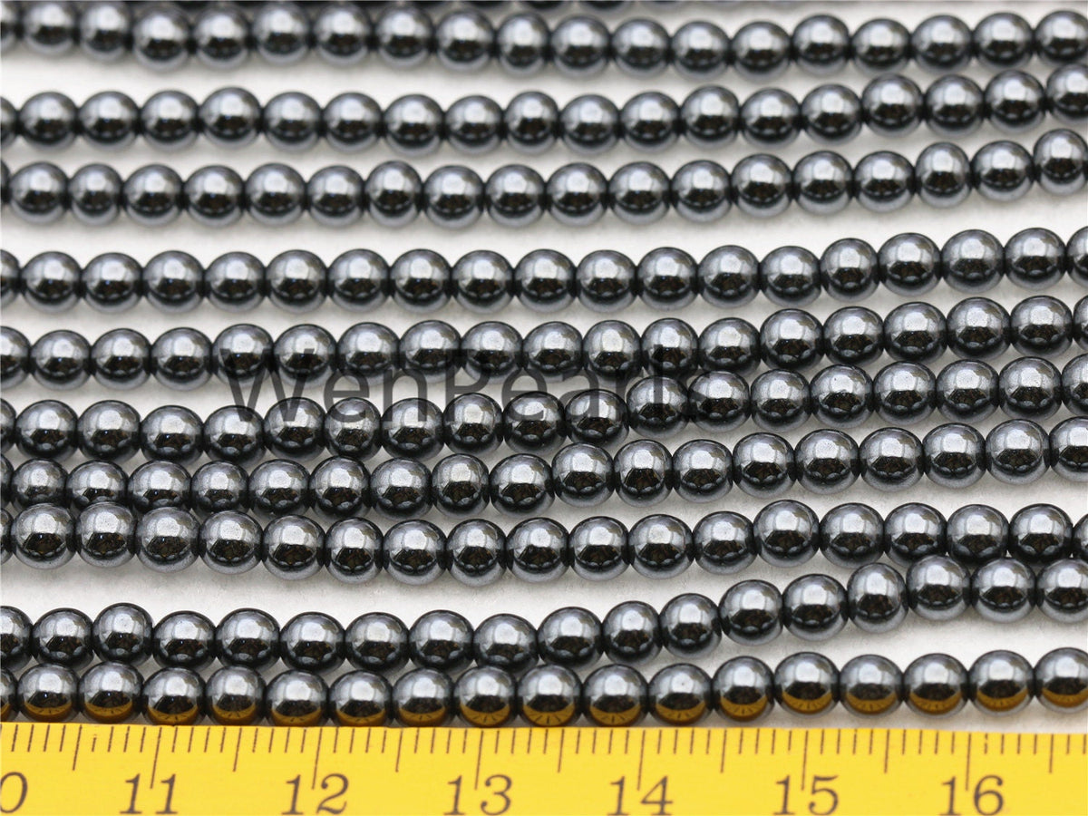 Hematite,4mm Smooth Round,AAA, 105pcs,15.5 inches,G50-R4-005