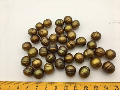 30pcs AA 12-13mm Brown Large potato freshwater pearl, dye brown color pearl, 2.2mm, 3mm large hole freshwater pearls, 30pcs, CR12-2A-21