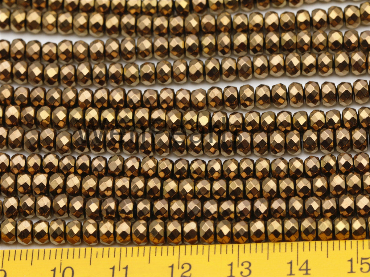 Hematite Brown,3x4mm Rondelle Beads,AAA, 125 beads,15.5 inches,G50-B34-004