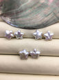 2 pairs AAA 11-13mm White Five pointed star Shape Freshwater Pearl White loose Beads Piar, no hole, wholesale, ZS-103-37-72