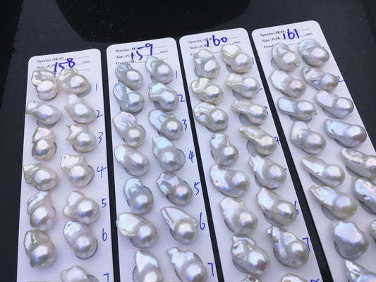 1 pair AAA 13-15x18-22mm Big White Flame ball Pearl Pairs-large Baroque freshwater pearl pairs,FL15-3A-8-67