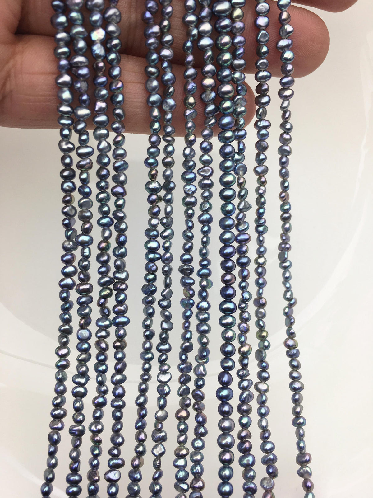 AAA 2-3mm black blue nugget seed pearls, irregular nugget freshwater pearl strand, cheap price, pearl factory china, LM2-3A-4
