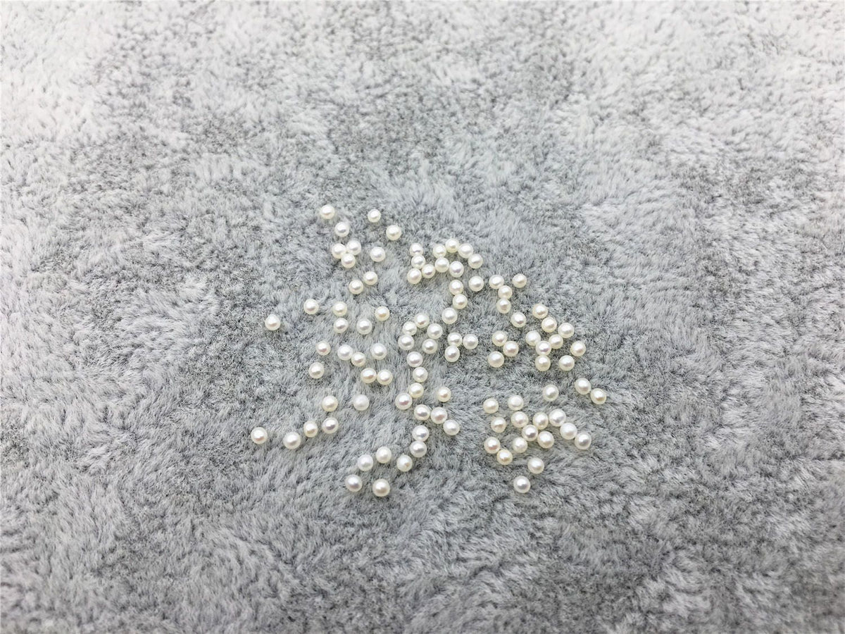 5pcs AAAA 1.5-1.7mm white round freshwater seed pearls, no hole, Cultured pearl, diy pearl beads, RP1-4A-3