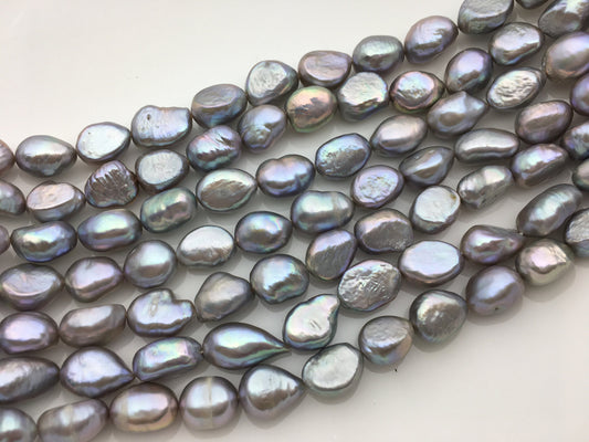 AA+ 9.2-10.2mm Deep gray nugget freshwater pearls,Cultured pearl,Irregular Beads for Pearl Necklace,LM10-T18
