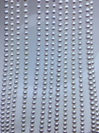 AAA 3.5-4mm white round freshwater pearls, seed pearl, white pearl, full strand, round pearl strands, pearl wholesale, RP3-3AY-GJ-6