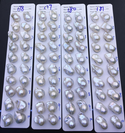 AAA 13-15x18-22mm White Flame ball Pearl Pairs - large Baroque freshwater pearl pairs,top half hole,FL15-3A-8-72