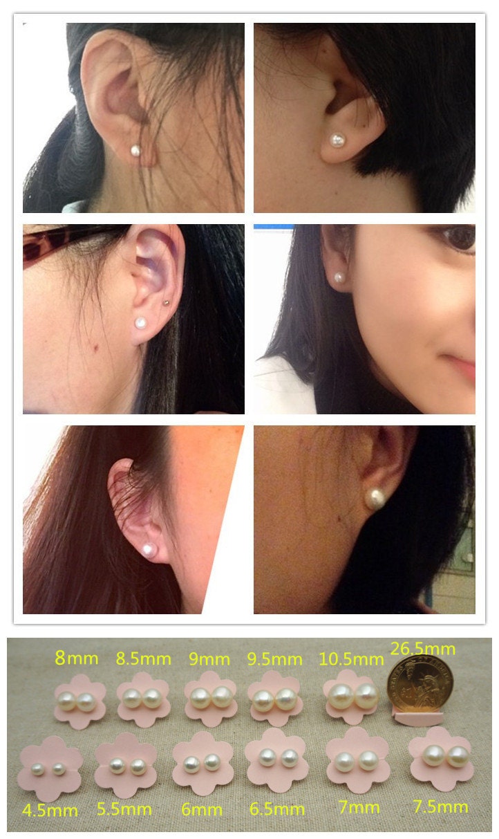 SELECT SIZE-One pair white/Ivory pearl earrings, Christmas, Ivory Pearl studs, 14k gold filled, SE1-006