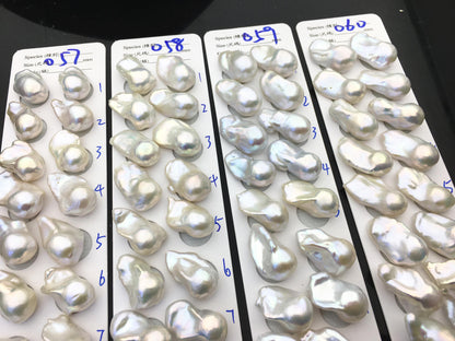 1 pair AAA 14-17x19-28mm White Flameball Pearl Pairs, 0.9mm top half hole, Baroque Cultured Freshwater Pearl, flameball pearls, FL15-3A-8-40
