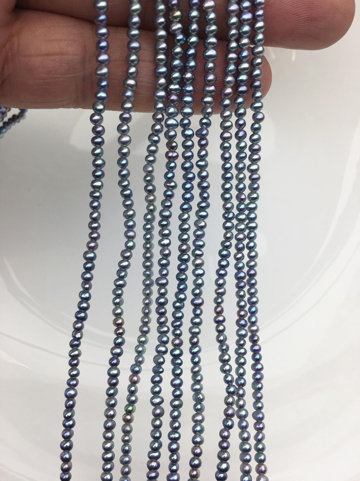 AAA 2.5-3mm black blue seed potato freshwater pearls, seed pearl, small size pearls bead wholesale, CR2-3A-5